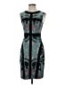 BCBGMAXAZRIA 100% Polyester Graphic Teal Cocktail Dress Size 4 - photo 1