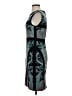 BCBGMAXAZRIA 100% Polyester Graphic Teal Cocktail Dress Size 4 - photo 5