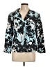 Akris Punto 100% Baumwolle Print Teal Blazer Size 12 - photo 1