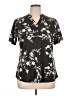 Unbranded Floral Black Short Sleeve Blouse Size XL - photo 1