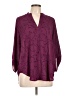 Lush 100% Polyester Burgundy 3/4 Sleeve Blouse Size L - photo 1