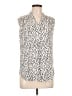 Fun2Fun 100% Rayon Animal Print Ivory Sleeveless Button-Down Shirt Size L (petite) - photo 1