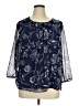 Croft & Barrow 100% Polyester Blue 3/4 Sleeve Blouse Size XL - photo 1