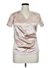 Assorted Brands 100% Polyester Metallic Silver Short Sleeve Top Size XL - photo 1