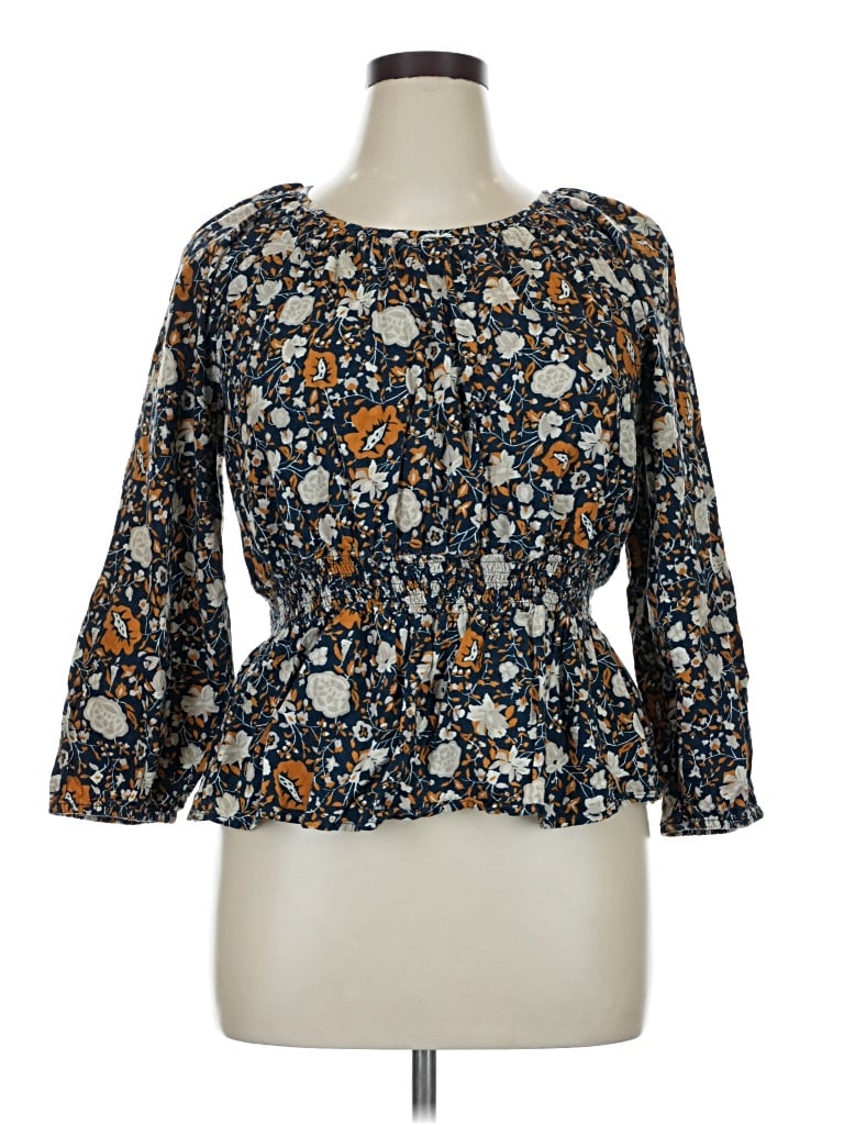 Pre-owned Universal Thread 3/4 Sleeve Blouse In Blue