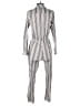 Olivaceous 100% Cotton Stripes Silver Jumpsuit Size M - photo 2