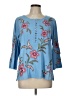 Johnny Was 100% Polyester Blue 3/4 Sleeve Blouse Size L - photo 1