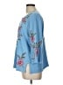 Johnny Was 100% Polyester Blue 3/4 Sleeve Blouse Size L - photo 5