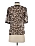 A New Day 100% Polyester Animal Print Brown Short Sleeve Blouse Size XS - photo 2
