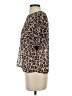 A New Day 100% Polyester Animal Print Brown Short Sleeve Blouse Size XS - photo 5