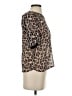 A New Day 100% Polyester Animal Print Brown Short Sleeve Blouse Size XS - photo 4