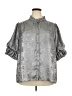 Oddi 100% Polyester Metallic Silver 3/4 Sleeve Blouse Size 3X (estimated) - photo 1