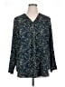 Apt. 9 100% Polyester Print Blue Long Sleeve Blouse Size XL - photo 1