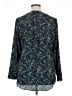 Apt. 9 100% Polyester Print Blue Long Sleeve Blouse Size XL - photo 2