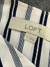 Ann Taylor LOFT 100% Polyester Stripes Ivory Gray 3/4 Sleeve Blouse Size M - photo 7