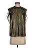 Ann Taylor LOFT 100% Polyester Metallic Gold Sleeveless Blouse Size XS - photo 1