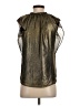 Ann Taylor LOFT 100% Polyester Metallic Gold Sleeveless Blouse Size XS - photo 2