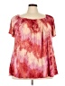 Essentials Pink Short Sleeve Blouse Size 2X - photo 1