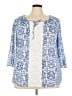 Valerie Stevens 100% Polyester Blue 3/4 Sleeve Blouse Size 2X - photo 1