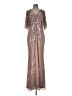 Mac Duggal 100% Polyester Silver Gold Cocktail Dress Size 12 - photo 1