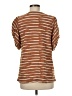 Doe & Rae Stripes Brown Short Sleeve Top Size M - photo 2