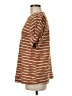 Doe & Rae Stripes Brown Short Sleeve Top Size M - photo 5