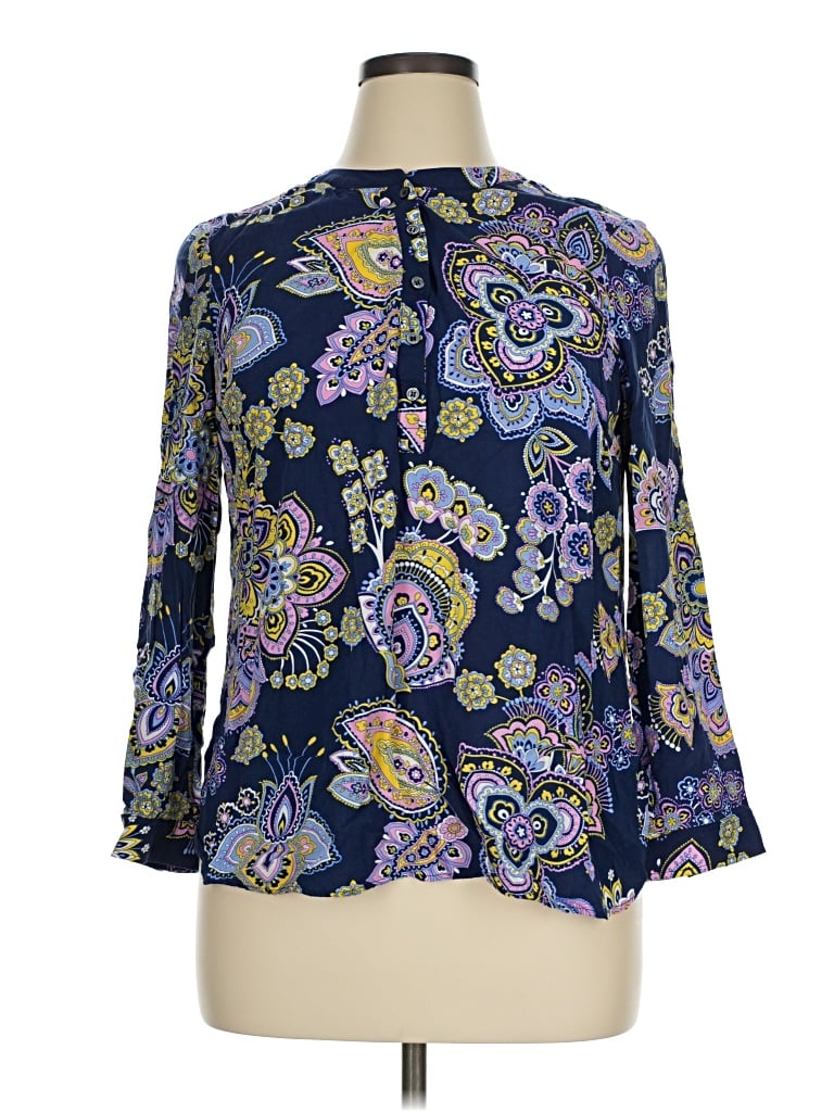 Pre-owned Talbots 3/4 Sleeve Blouse In Blue