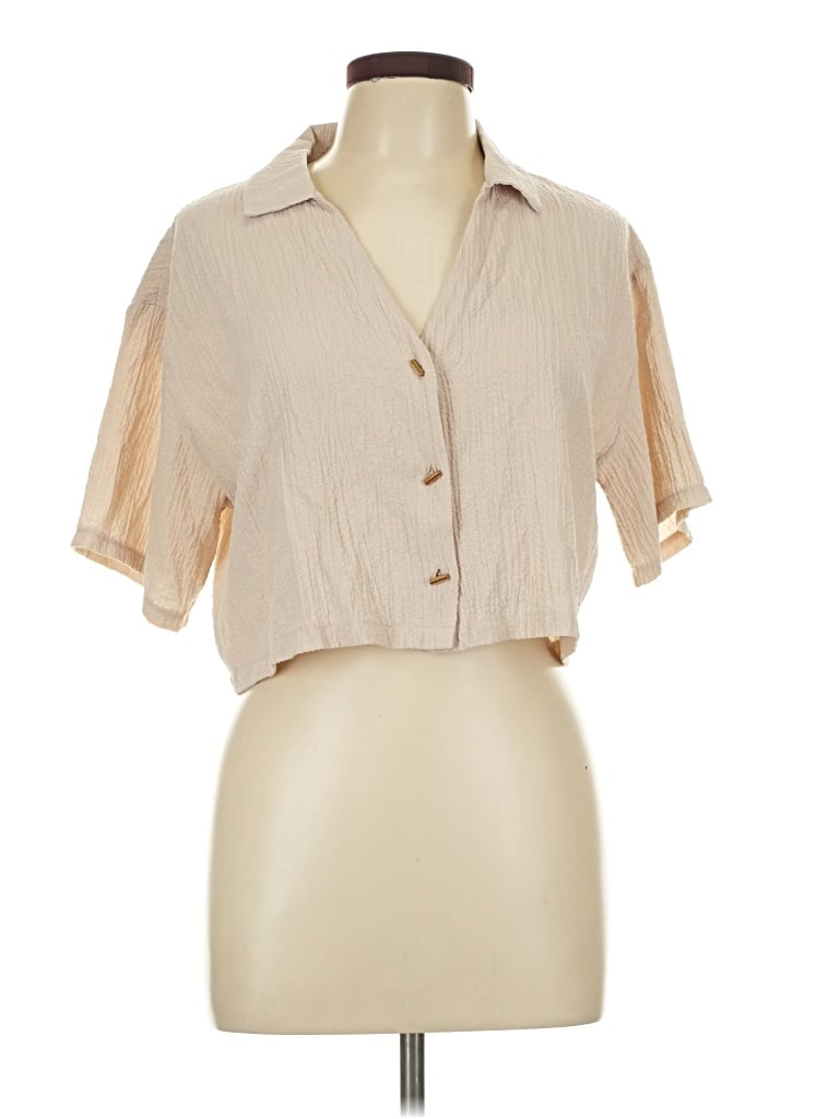 Pre-owned Kirious Short Sleeve Blouse In Tan