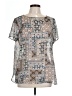 J.Jill 100% Polyester Gray Short Sleeve Blouse Size L - photo 1