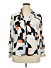 Worthington Color Block Gray Long Sleeve Blouse Size XL (petite) - photo 1