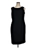 Kasper Solid Black Cocktail Dress Size 16 - photo 1