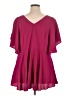 City Chic Burgundy Short Sleeve Blouse Size 16 Plus (S) - photo 2