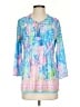 Lilly Pulitzer 100% Polyester Blue 3/4 Sleeve Blouse Size XXS - photo 1