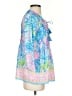 Lilly Pulitzer 100% Polyester Blue 3/4 Sleeve Blouse Size XXS - photo 4