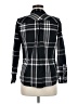 Sandra Ingrish 100% Cotton Plaid Black Long Sleeve Button-Down Shirt Size M (petite) - photo 2