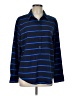 Apt. 9 100% Polyester Stripes Blue Long Sleeve Blouse Size L - photo 1