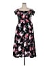 Torrid 100% Elastic Floral Black Casual Dress Size 2X Plus (2) - photo 1
