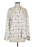Zara Basic Print Ivory Long Sleeve Blouse Size M - photo 1