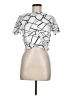 Unbranded Graphic Silver Short Sleeve Blouse Size M - photo 1