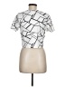 Unbranded Graphic Silver Short Sleeve Blouse Size M - photo 2
