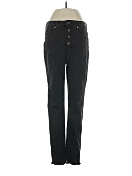Madewell 10" High-Rise Skinny Jeans in Berkeley Black: Button-Through Edition (view 1)
