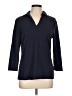 J. McLaughlin Blue Black 3/4 Sleeve Top Size L - photo 1