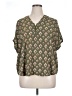 Maurices 100% Polyester Green Short Sleeve Blouse Size 1X - photo 1