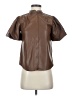 Industry 100% Polyurethane Brown Short Sleeve Blouse Size XS - photo 1