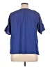 Talbots 100% Cotton Blue Short Sleeve Blouse Size L - photo 2