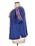 Talbots 100% Cotton Blue Short Sleeve Blouse Size L - photo 5