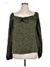 Lush 100% Polyester Green Long Sleeve Blouse Size 1X - photo 1