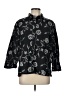 Talbots Floral Black 3/4 Sleeve Button-Down Shirt Size L - photo 1