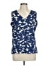 Ann Taylor Blue Sleeveless Blouse Size L - photo 1