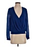 Bebe Blue Long Sleeve Blouse Size S - photo 1